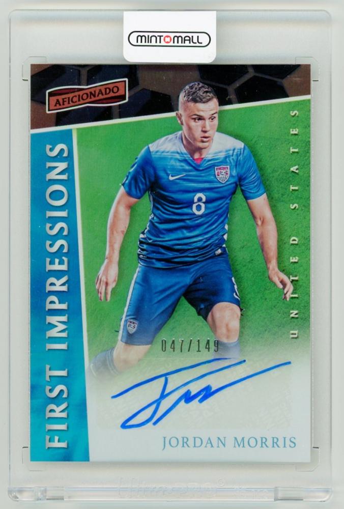 2016-17 PANINI Aficionado Jordan Morris First Impressions Autograph card numbered 47/149 from United States
