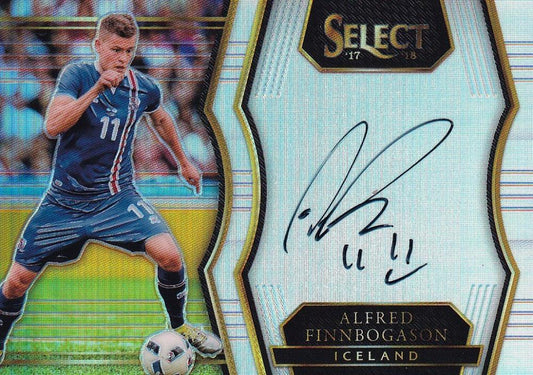 2017-18 Panini Select Soccer card featuring Iceland player Alfred Finnbogason from Select Signatures set