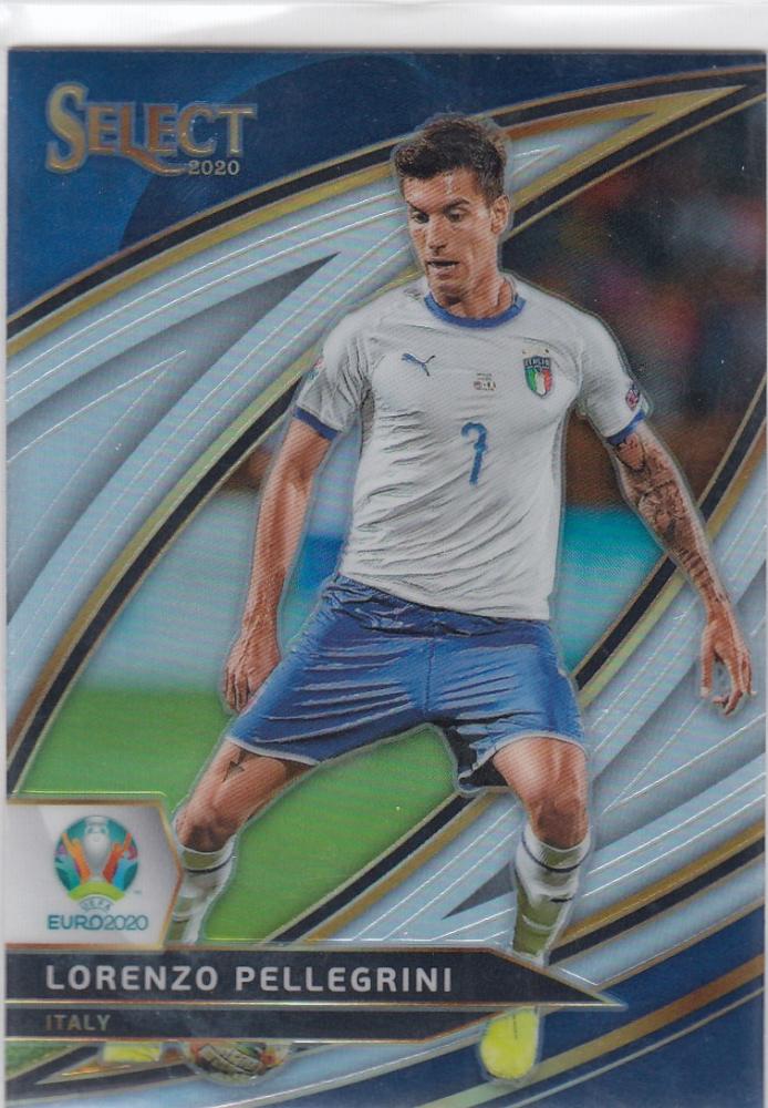 2020 Panini Select UEFA Euro Soccer trading card featuring Lorenzo Pellegrini Silver Prizm Field level