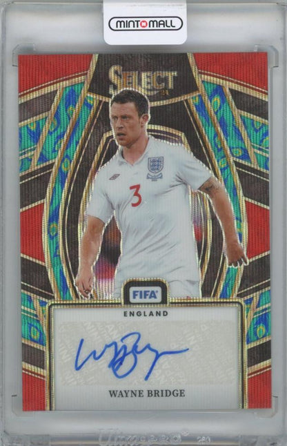 2023-24 PANINI Select FIFA Select Signatures Peacock card of Wayne Bridge from England with autograph