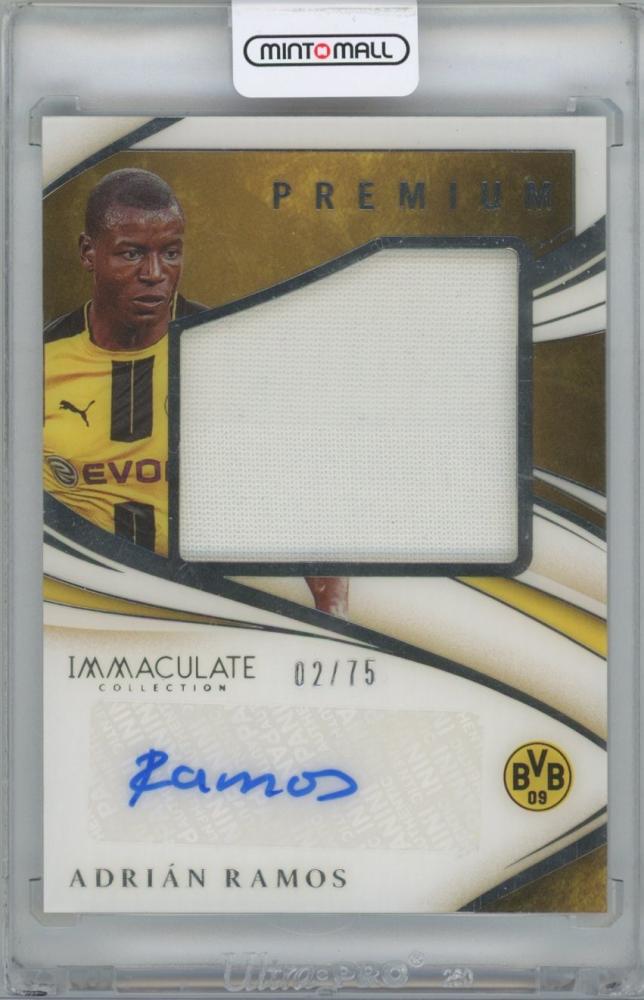 2019-20 Panini Immaculate Collection Premium Swatch Autographs card of Adrian Ramos Borussia Dortmund 02/75