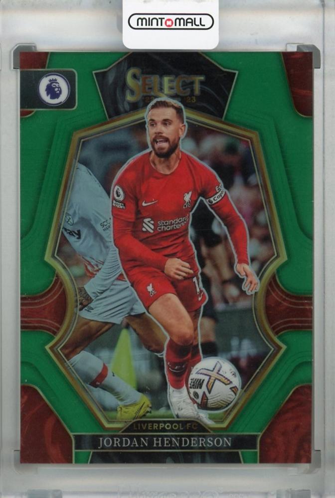 2022-23 Panini Select Premier League Jordan Henderson Liverpool FC Base Mezzanine Green Reflector Card Serial 1 of 5