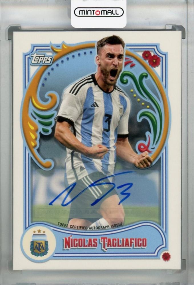 2023 Topps Argentina Fileteado trading card with Nicolas Tagliafico autograph