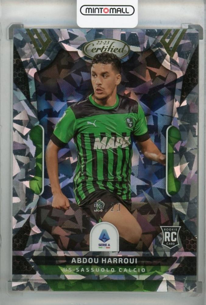 2022-23 Panini Chronicles Abdou Harroui Sassuolo Calcio Cracked Ice Reflector RC card number 18 of 23