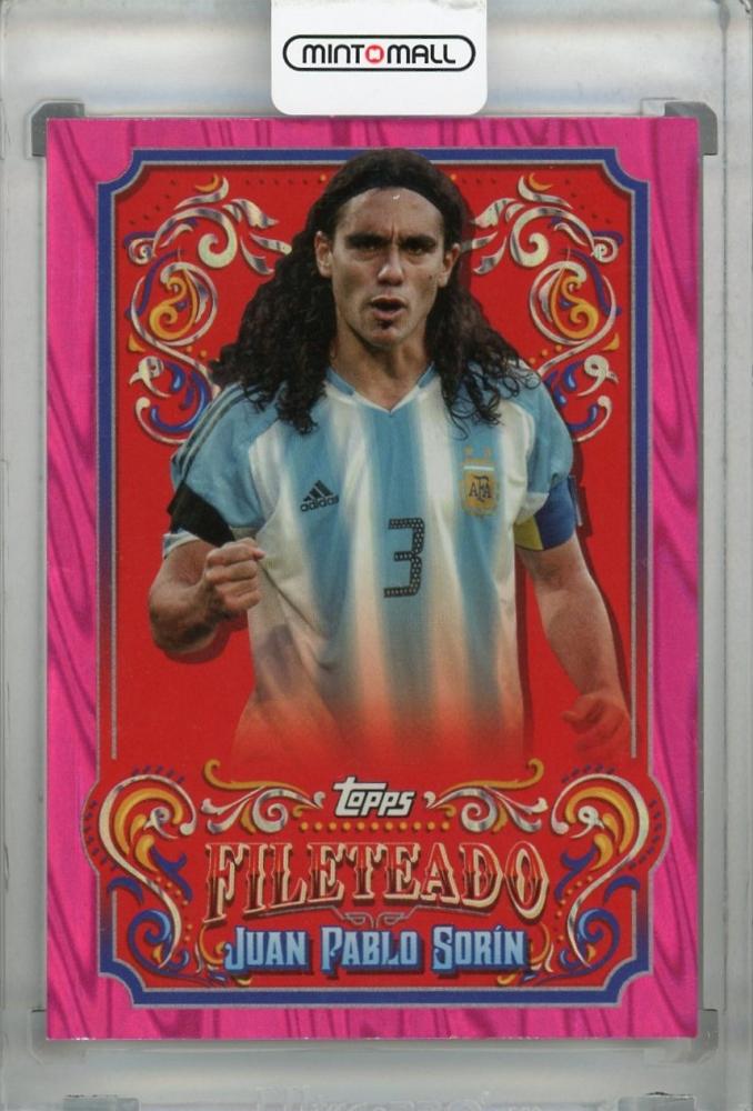 2023 Topps Argentina Fileteado Juan Pablo Sorin Fileteado Pink Parallel trading card serial 11/50
