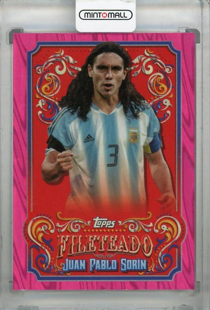 2023 Topps Argentina Fileteado Juan Pablo Sorin Fileteado Pink Parallel trading card serial 11/50