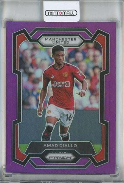 2023-24 Panini Prizm Premier League Amad Diallo Purple #52 Manchester United trading card