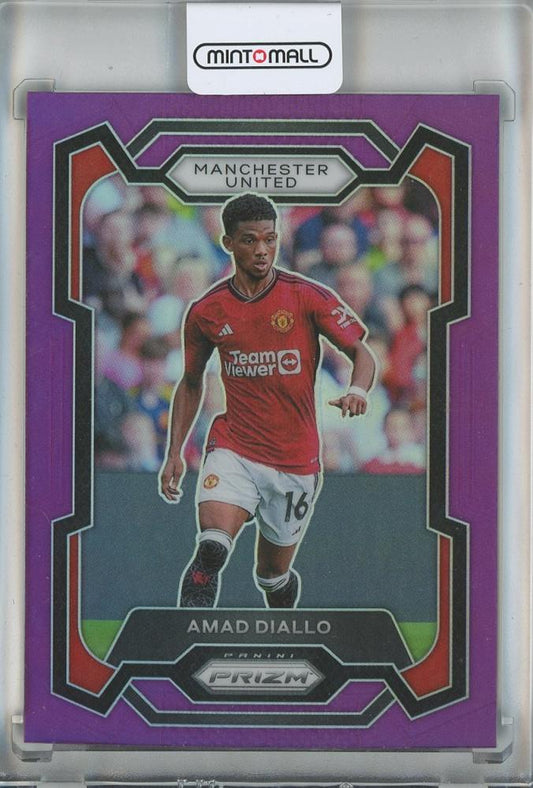2023-24 Panini Prizm Premier League Amad Diallo Purple #52 Manchester United trading card
