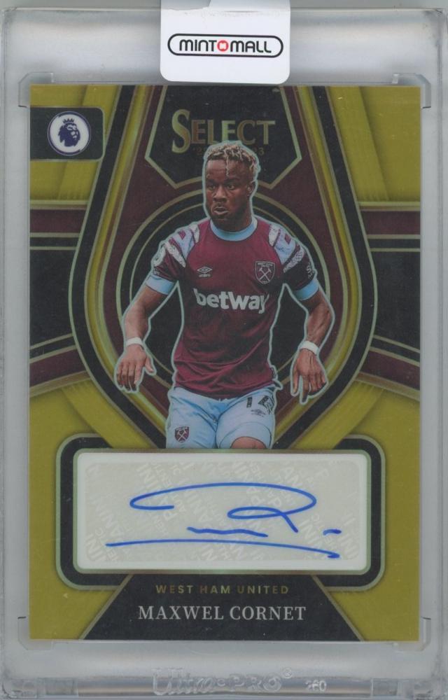 2022-23 PANINI Select English Premier League Select Signatures Gold Maxwel Cornet West Ham United FC trading card 08/10