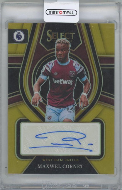2022-23 PANINI Select English Premier League Select Signatures Gold Maxwel Cornet West Ham United FC trading card 08/10