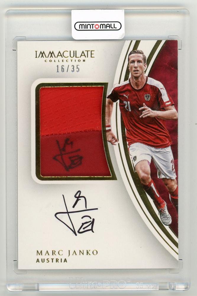 2017 Panini Immaculate Collection Marc Janko Premium Patch Autographs card serial 16 of 35 from Austria