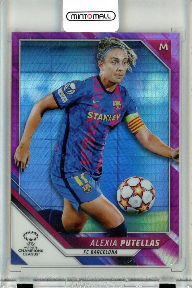 2021-22 Topps Chrome UEFA Women trading card series pack featuring female soccer players