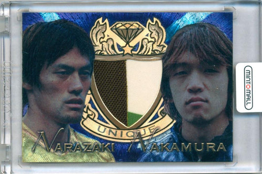 2008 Futera Unique Seigo Narazaki Shunsuke Nakamura Combo Jersey Card serial number 53 out of 350