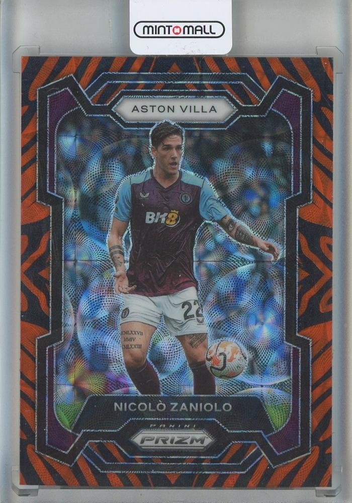 2023-24 Panini Prizm Premier League Nicolo Zaniolo Tiger Stripe Choice Prizms card #115 Aston Villa