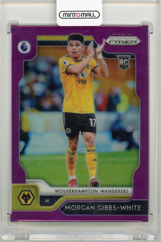 2019-20 Panini Prizm Premier League Morgan Gibbs-White Rookie card purple numbered 88 of 99 Wolverhampton Wanderers