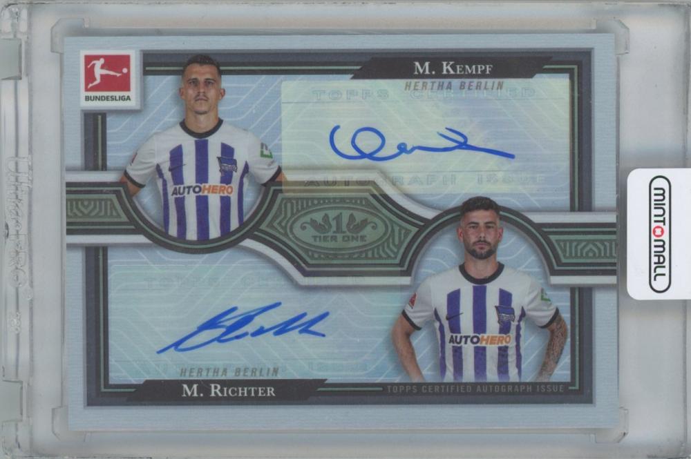 2022-23 TOPPS Tier One Bundesliga Dual Autographs card of Marc-Oliver Kempf and Marco Richter Hertha BSC Berlin 11/25