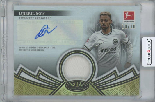 2022-23 TOPPS Tier One Bundesliga Relic Autograph trading card featuring DJIBRIL SOW Eintracht Frankfurt 10 out of 10