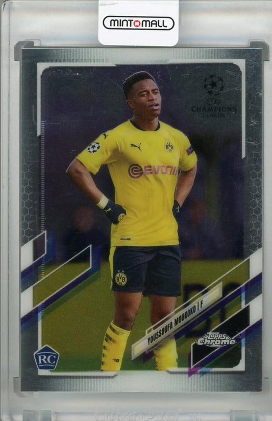 2020-21 Topps Chrome UEFA Champions League Borussia Dortmund Youssoufa Moukoko Base trading card