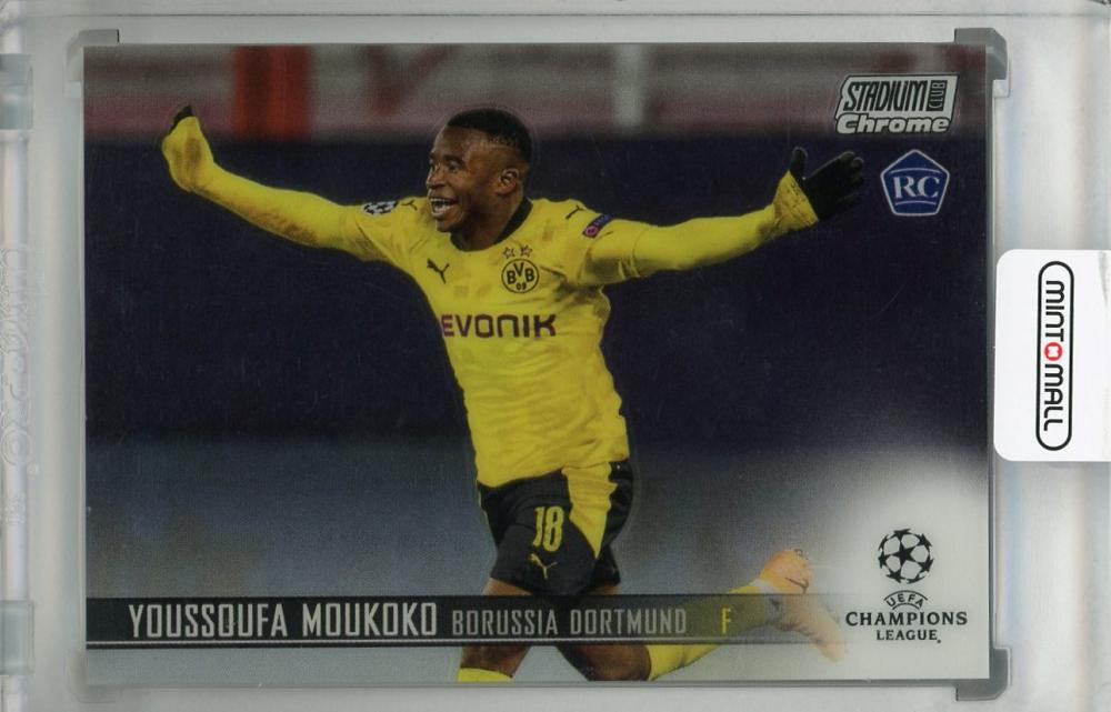 2020-21 Topps Stadium Club Chrome UEFA Champions League Borussia Dortmund Youssoufa Moukoko Base trading card