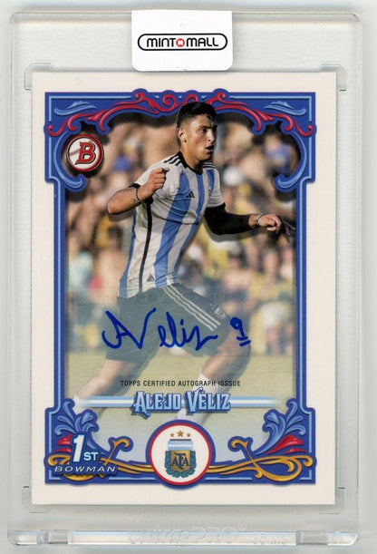 2023 TOPPS Argentina Fileteado Bowman Estrella Autographs trading card featuring Alejo Veliz #36 with autograph