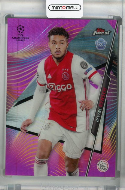 2020-21 Topps Finest UEFA Champions League Devyne Rensch AFC Ajax Pink Prism trading card 085 of 125