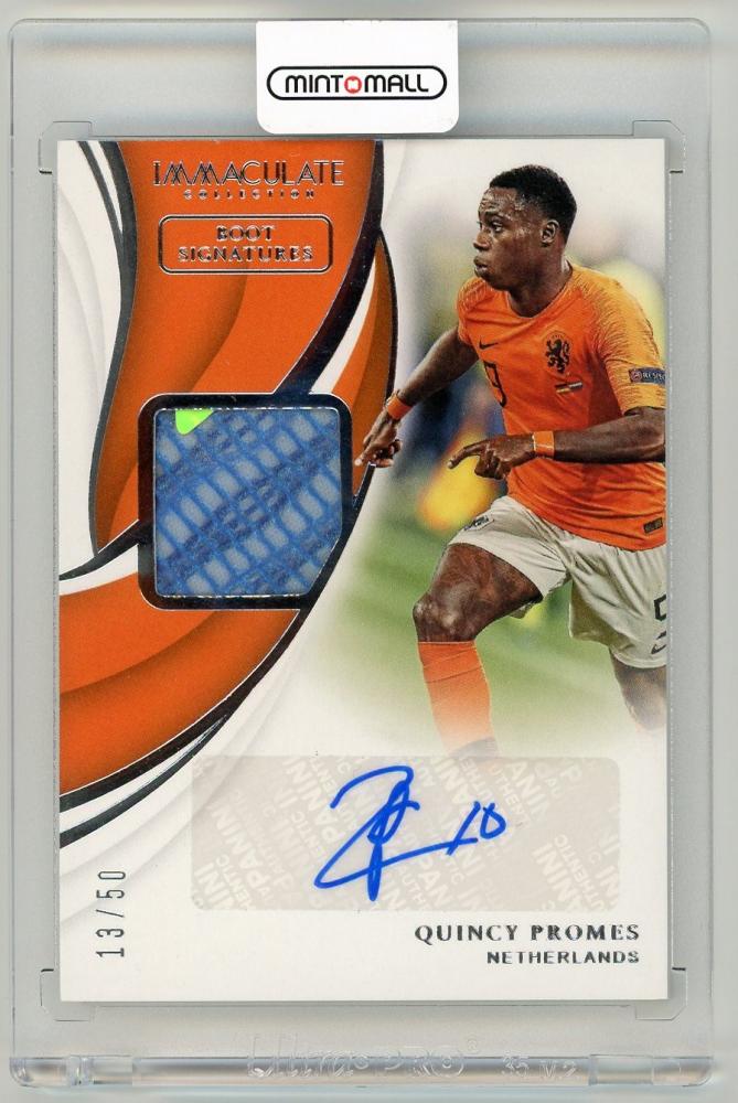 2018-19 Panini Immaculate Collection Quincy Promes Boot Signatures trading card numbered 13 of 50 from Netherlands