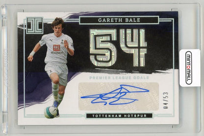 2022-23 Panini Impeccable Premier League Gareth Bale autograph card numbered 4 of 53 Tottenham Hotspur