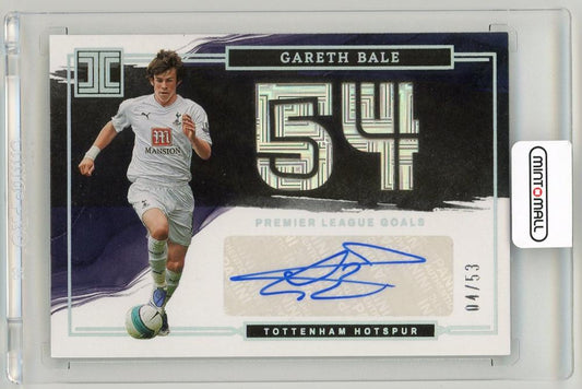 2022-23 Panini Impeccable Premier League Gareth Bale autograph card numbered 4 of 53 Tottenham Hotspur
