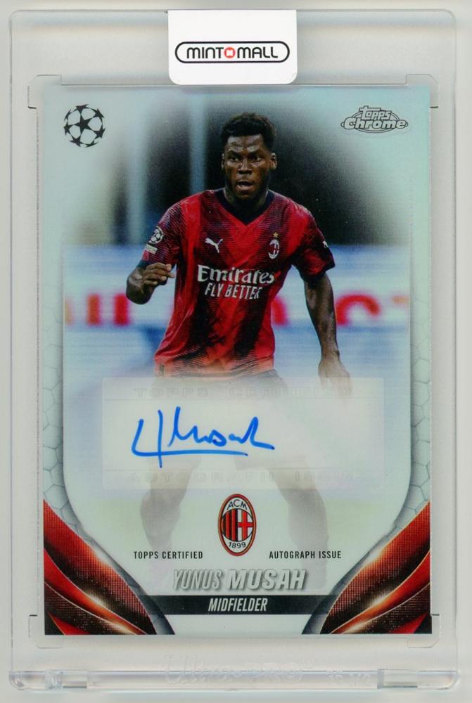 2023-24 Topps Chrome UEFA Club Competitions Yunus Musah Autograph card CA-MY AC Milan