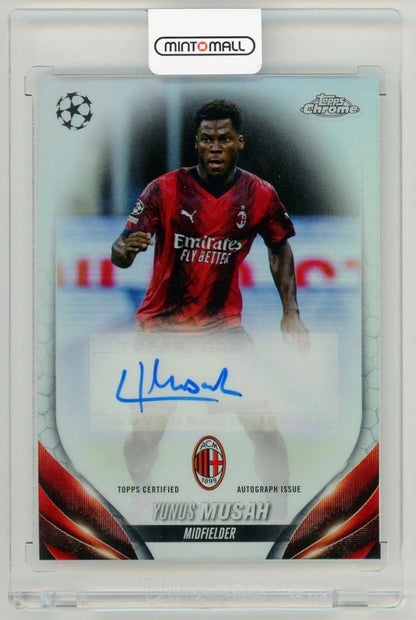 2023-24 Topps Chrome UEFA Club Competitions Yunus Musah Autograph card CA-MY AC Milan