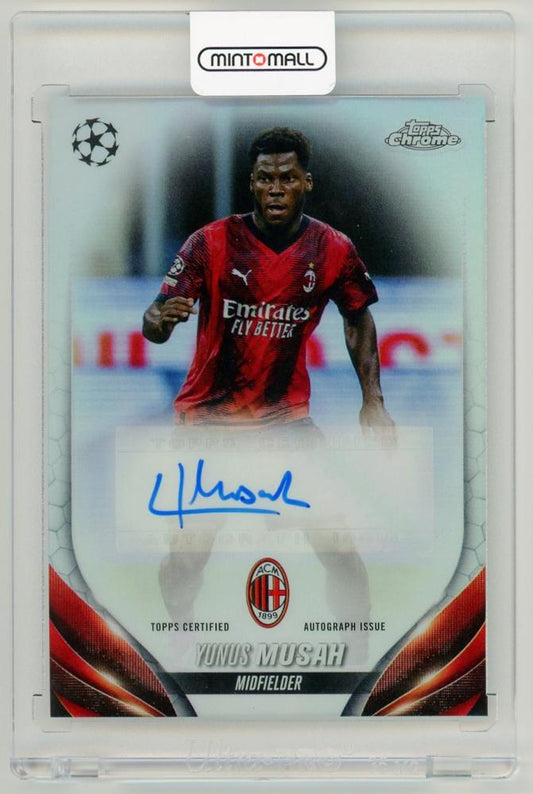 2023-24 Topps Chrome UEFA Club Competitions Yunus Musah Autograph card CA-MY AC Milan