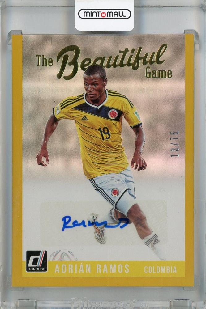 2018-19 Panini Donruss Adrian Ramos The Beautiful Game Autographs Gold trading card #10 with autograph