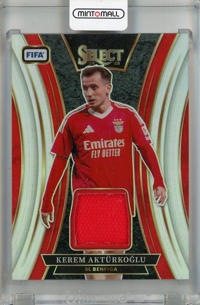 2024-25 Panini Select FIFA card featuring Kerem Akturkoglu with memorabilia, numbered 24, SL Benfica