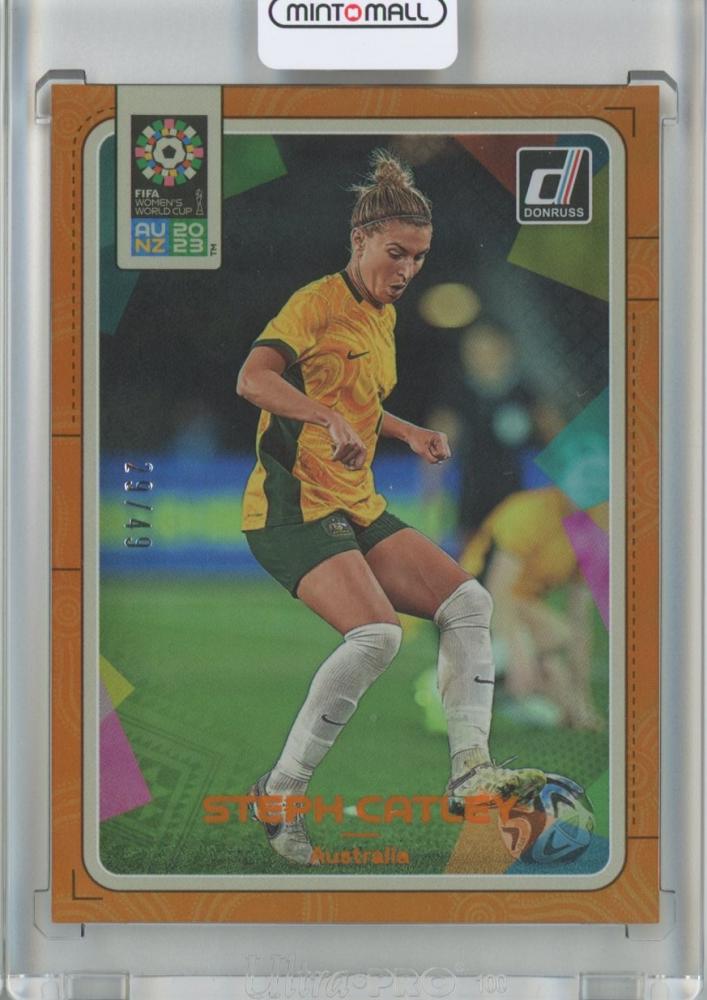 2023 Donruss FIFA Womens World Cup Soccer Steph Catley Base Orange numbered 29 of 49 trading card