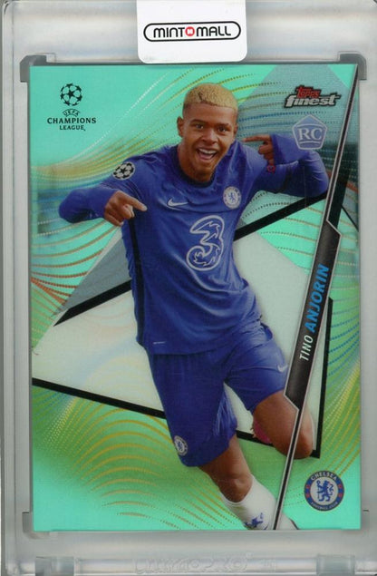 2020-21 Topps Finest UEFA Champions League Chelsea FC Tino Anjorin Base Aqua parallel trading card number 28/75