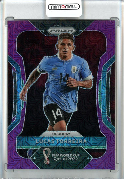 2022 Panini Prizm World Cup Lucas Torreira Purple Mojo Prizms trading card #27601/49