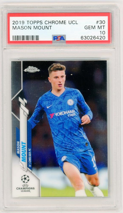 2019-20 Topps Chrome UEFA Champions League Mason Mount base card #30 PSA 10 Gem-MINT Chelsea FC
