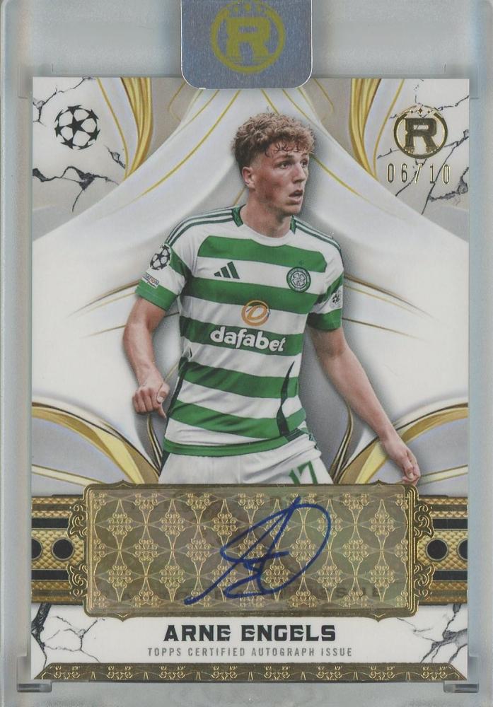 2025 Topps Reverence trading card featuring Arne Engels with autograph #RA-AE06/10 Celtic FC