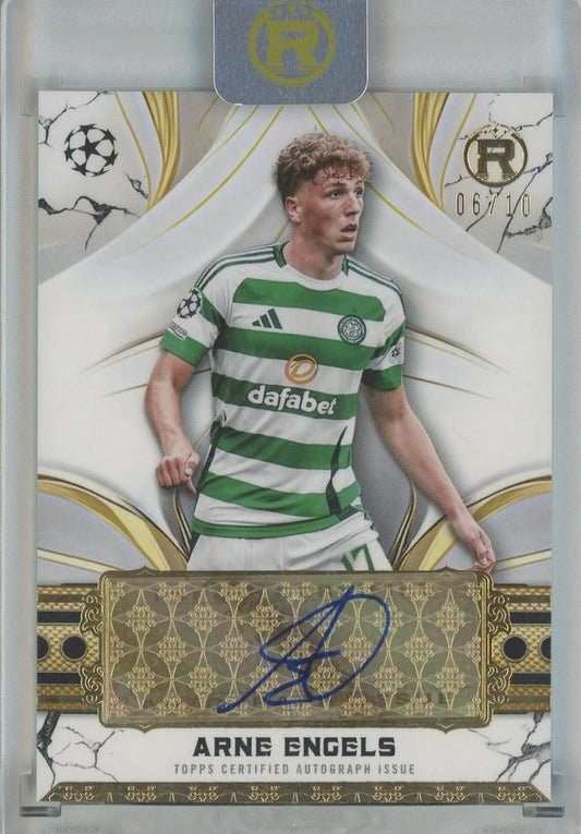 2025 Topps Reverence trading card featuring Arne Engels with autograph #RA-AE06/10 Celtic FC