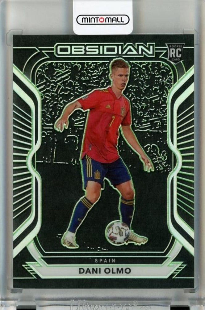 2020-21 Panini Obsidian Dani Olmo Electric Etch Green Rookie Card serial #9324/25