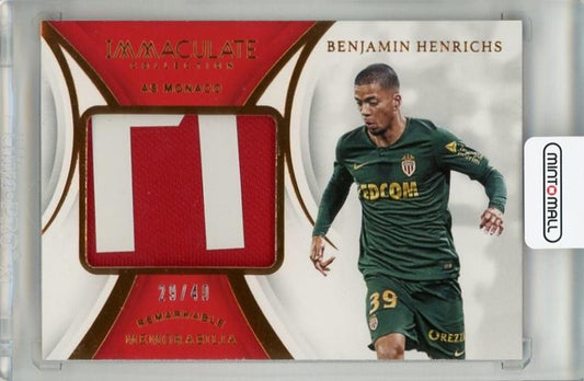 2018-19 Panini Immaculate Collection Benjamin Henrichs Remarkable Memorabilia Bronze trading card serial #629/40