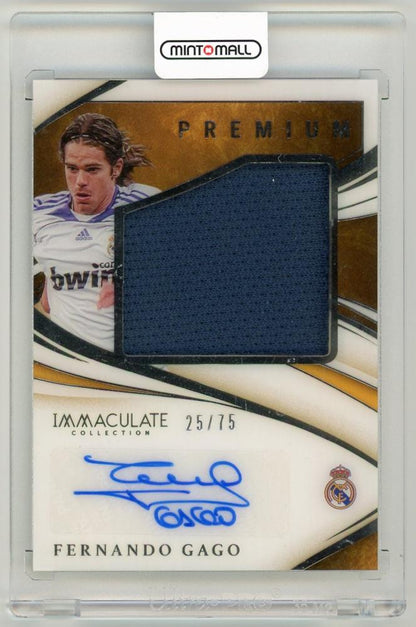 2020 Panini Immaculate Collection Fernando Gago premium swatch autograph card numbered 25 of 75 featuring Real Madrid