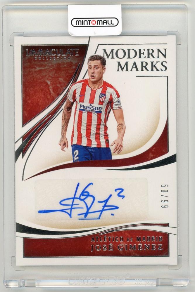 2020 Panini Immaculate Collection Jose Gimenez Modern Marks 50/99 soccer card from Atletico de Madrid