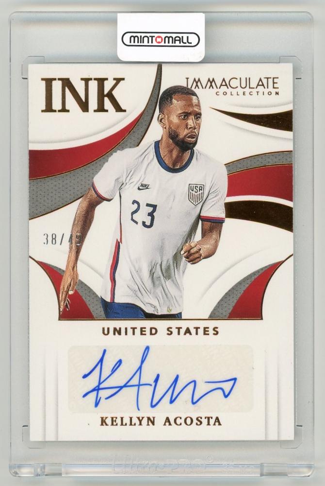 2021 Panini Immaculate Collection Kellyn Acosta Ink Bronze Parallels football card numbered 38 out of 49
