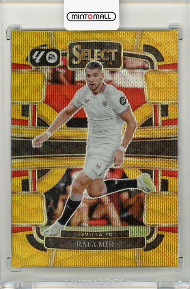 2023-24 Panini Select La Liga Soccer card of Rafa Mir Wave Gold 3 out of 10 from Sevilla FC