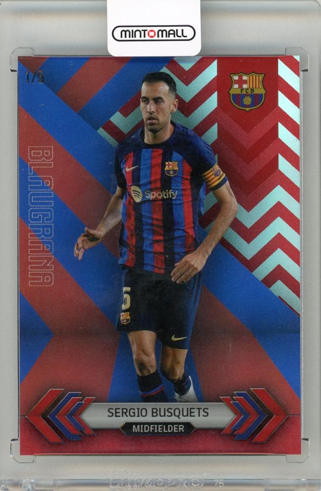2023-24 TOPPS FC Barcelona Sergio Busquets Red Parallels 1 of 5 soccer trading card