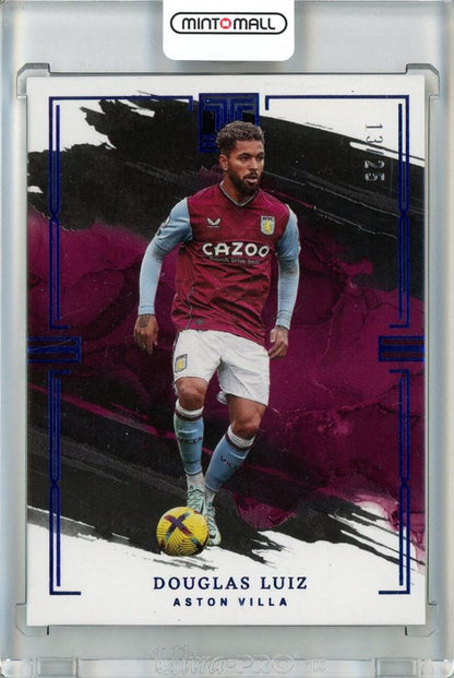 2022-23 Panini Impeccable Premier League Soccer Douglas Luiz Aston Villa Base and Sapphire card serial #2213/25