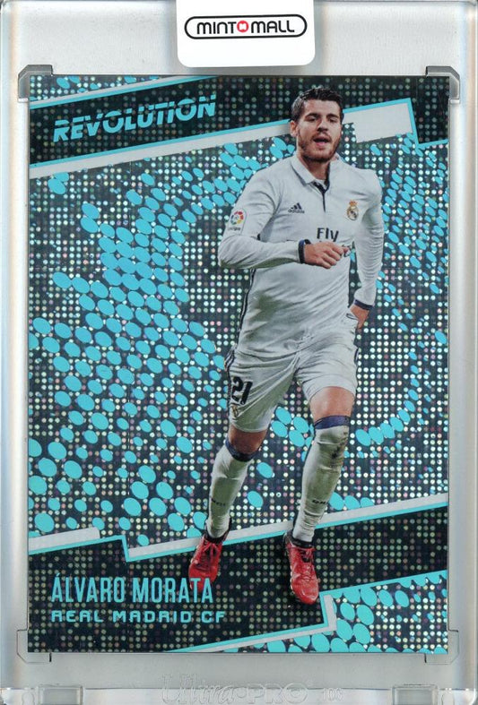 2017 Panini Revolution Soccer card of Alvaro Morata Base/Disco numbered 24 out of 25 from Real Madrid CF