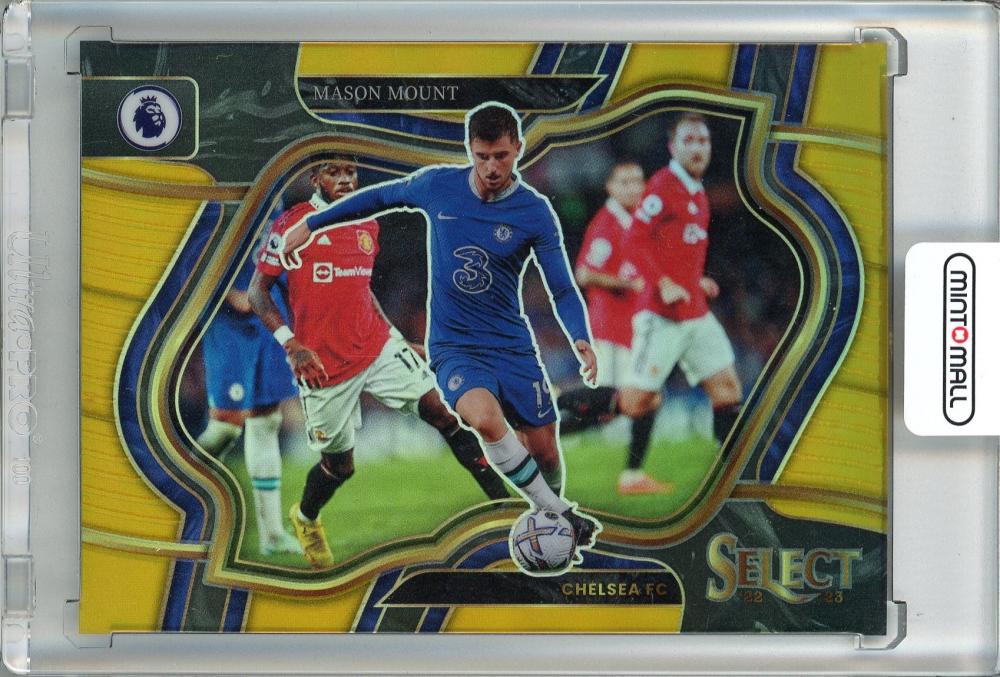 2022-23 Panini Select Premier League Mason Mount soccer card base field level gold Chelsea FC #2231/10