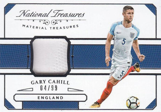 2018 Panini National Treasures soccer card of Gary Cahill serial number 04 of 99